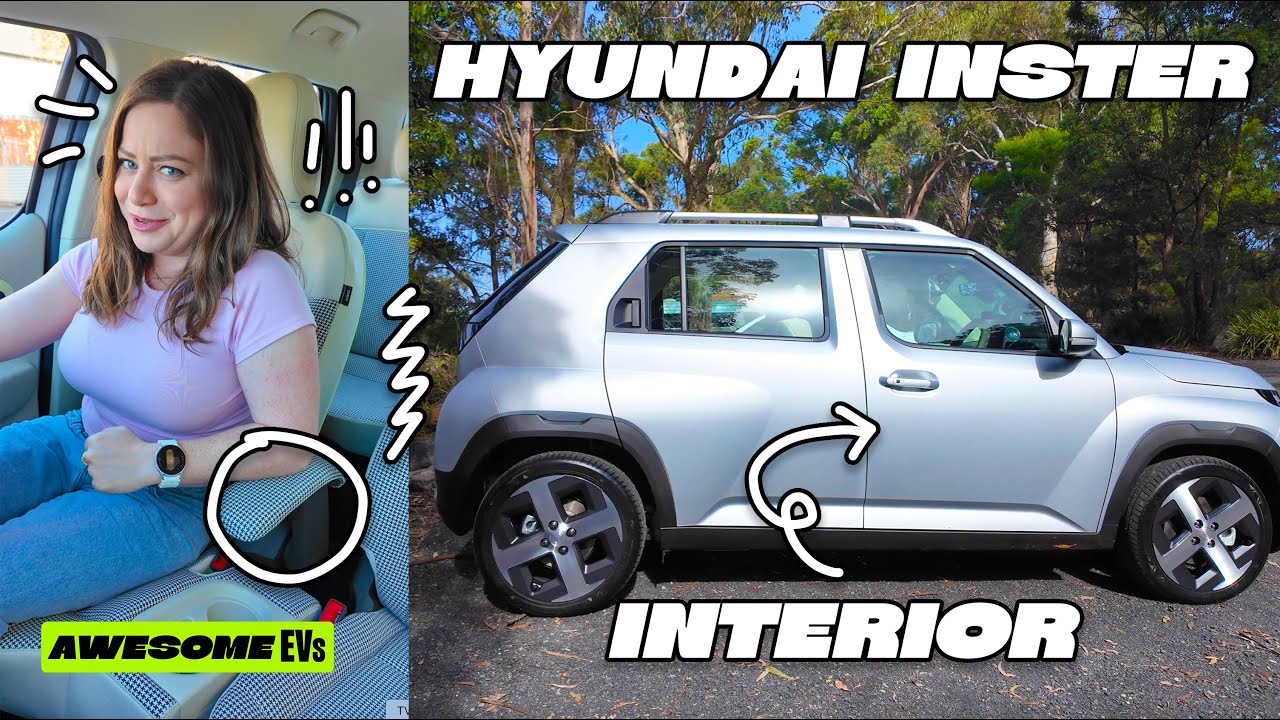 Hyundai Inster Ext Range 2025 Interior & Physical Buttons (Houndstooth)