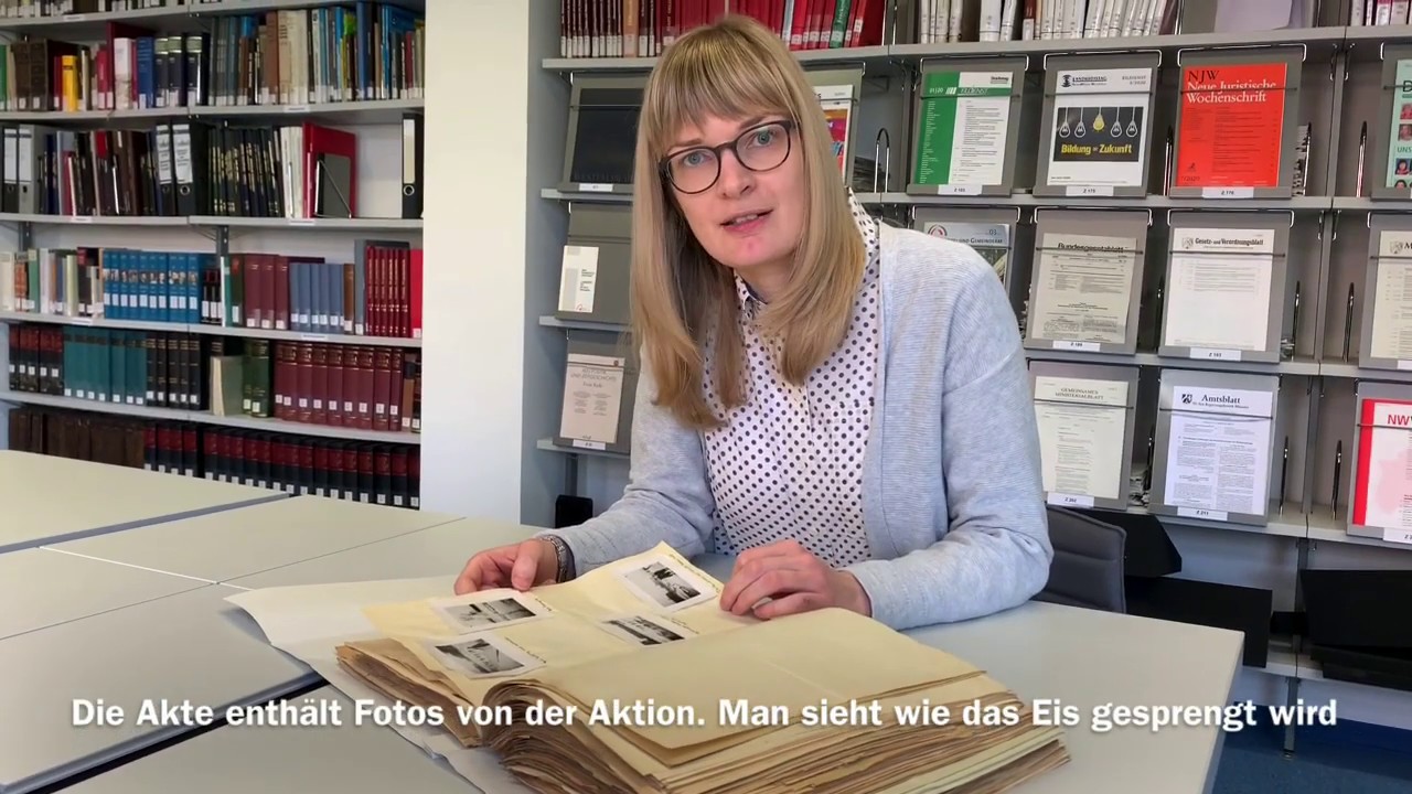 Als die Ems in Warendorf zugefroren war und nur noch eine Sprengung half