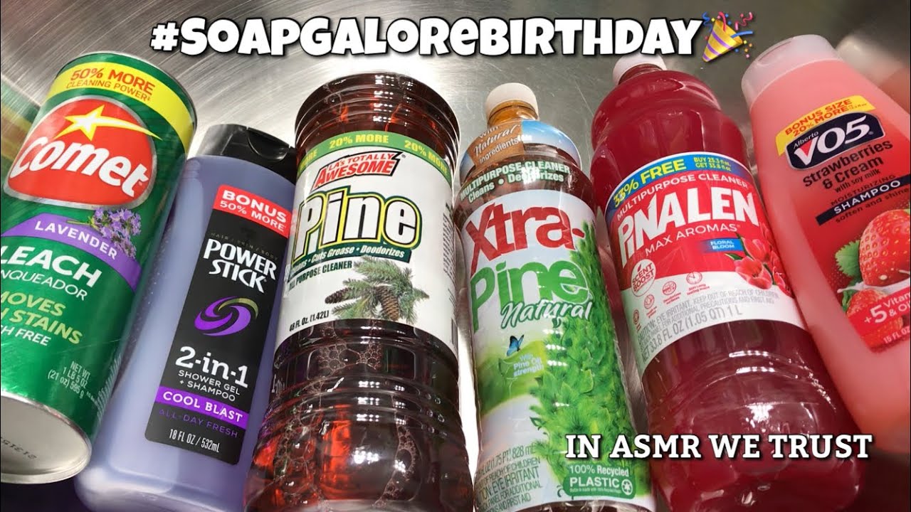 ASMR 🧼 Soap Galore Birthday Collab | Xtra Pine, Floral Pinalen, Red Pine, Lavender Comet + V05