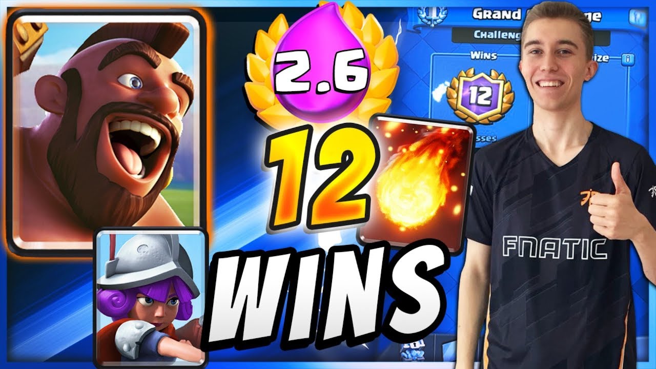 UNREAL 12 WIN w/ 2.6 HOG RIDER CYCLE DECK! — Clash Royale