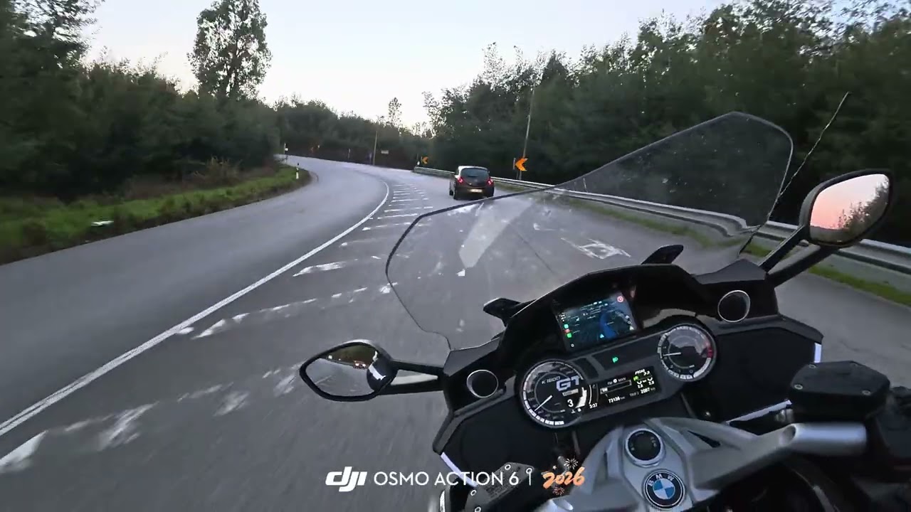 BMW K1600 test DJI osmo action 6 at dawn #bmwmotorrad #bmwk1600 #djiosmoaction6 