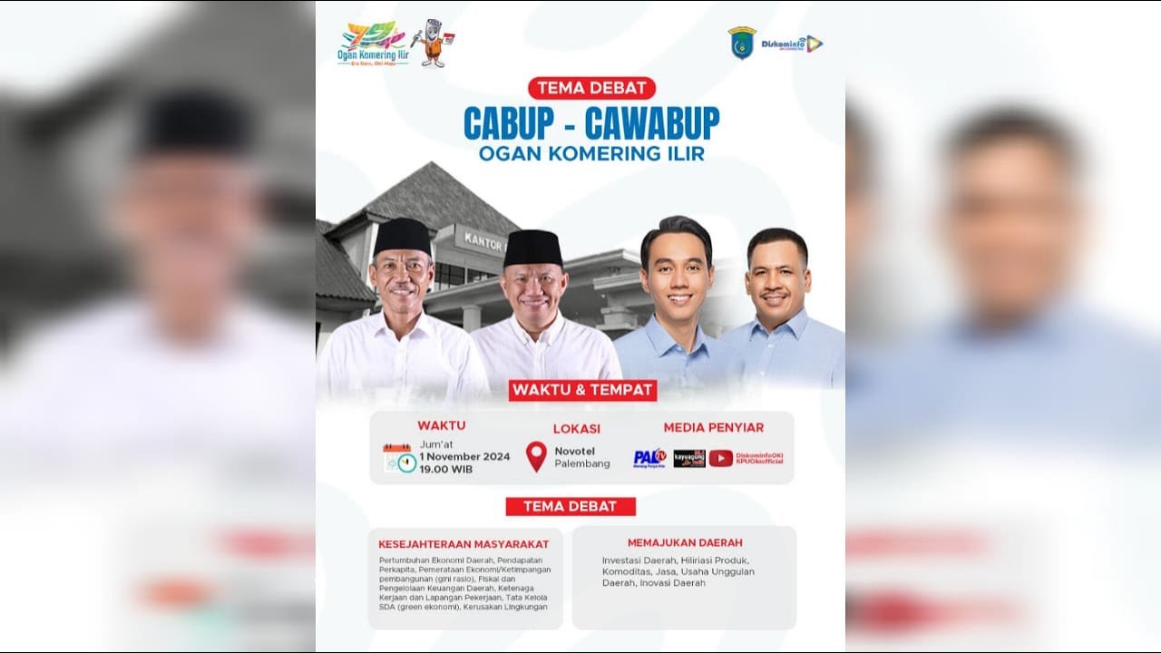 LIVE: Debat Publik Calon Bupati dan Calon Wakil Bupati OKI 2024