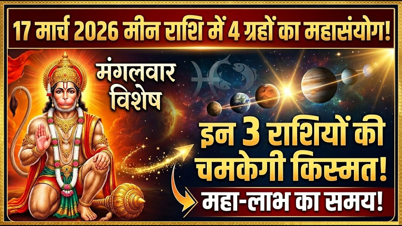 17 March 2026 Rashifal | Meen Rashi mein 4 Graho ki Yuti! | In rashiyo ka hoga Bhagyaoday!