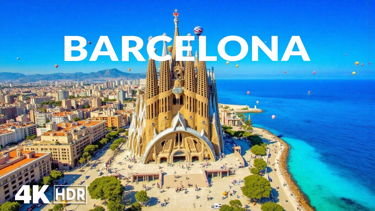 [4K] Barcelona 🇪🇸 Urban Beach, Historic Port & Mediterranean Coast