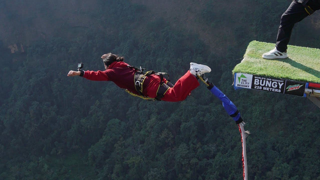 Kushma Bungee jump Nepal’s highest and the World’s Second Highest bungeejump 228🙌🏻✅Meters/smv❤️
