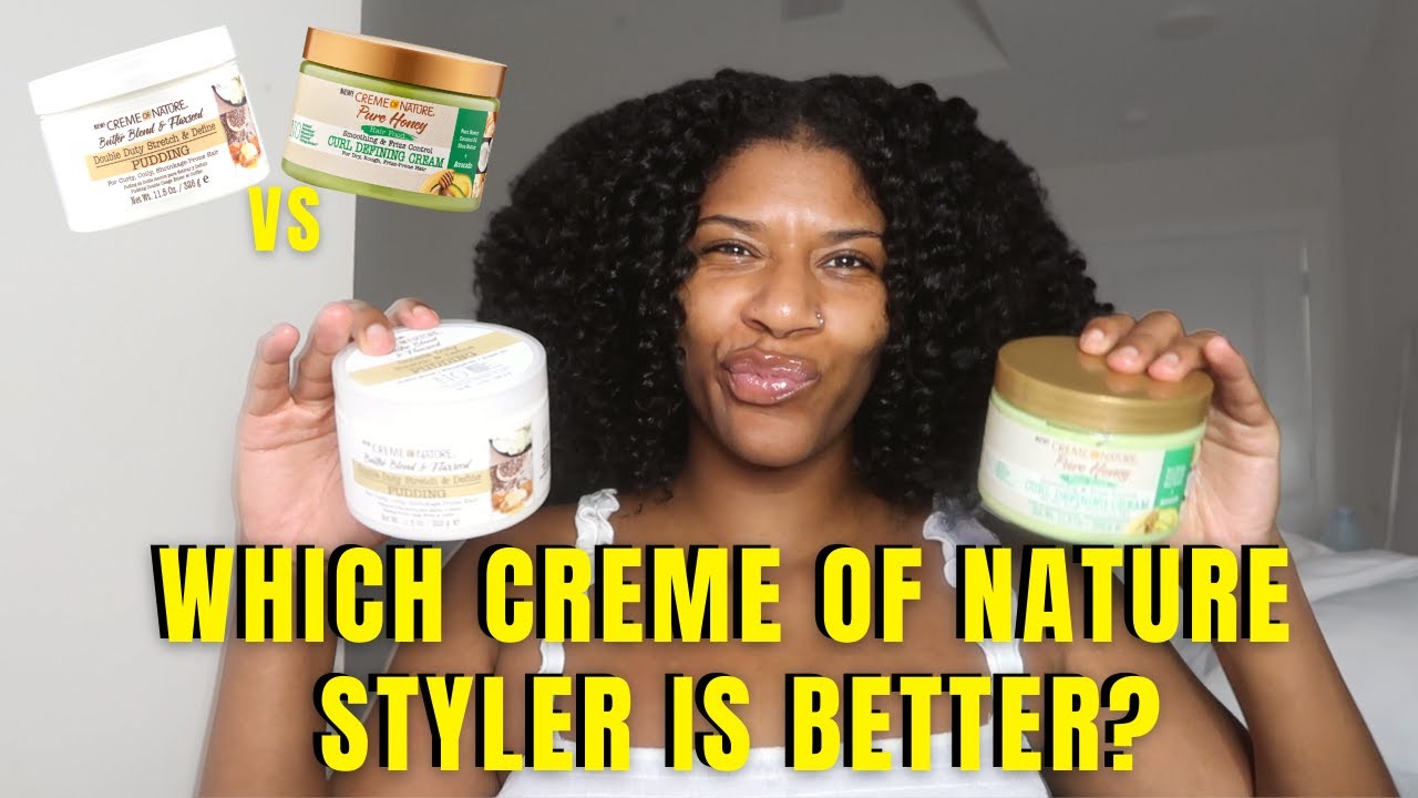 NEW Creme of Nature Hair Food Curl Cream vs Butter Blend and Flaxseed Pudding Review