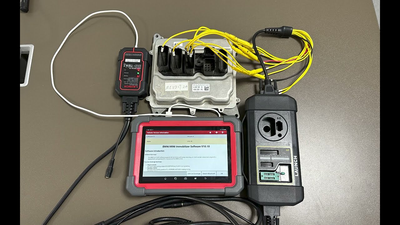 using LAUNCH X431 IMMO ELITE replace the BMW engine computer