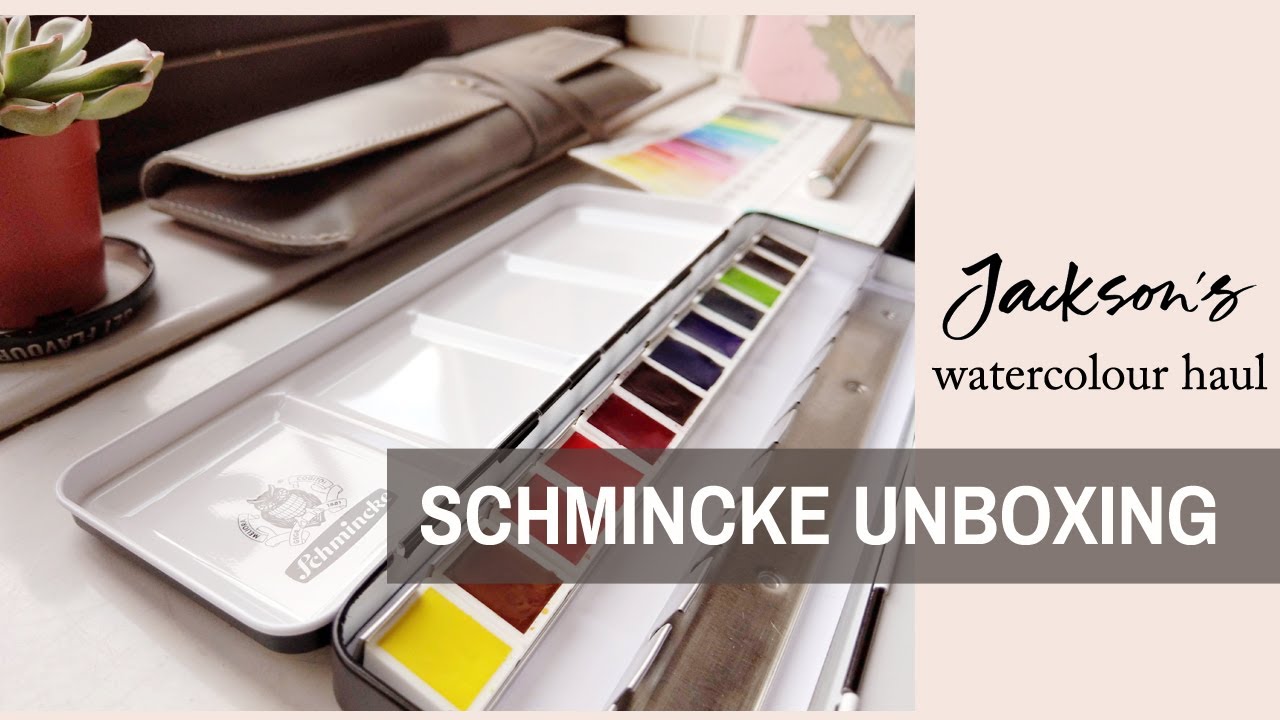 Schmincke Horadam Watercolour Leather Case Set unboxing! (ft. Jackson's Art Supplies haul)