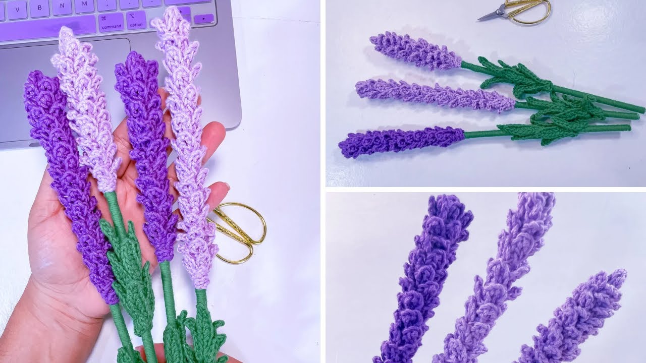 🪻Lavanda tejida a crochet Paso a paso tutorial completo🧶
