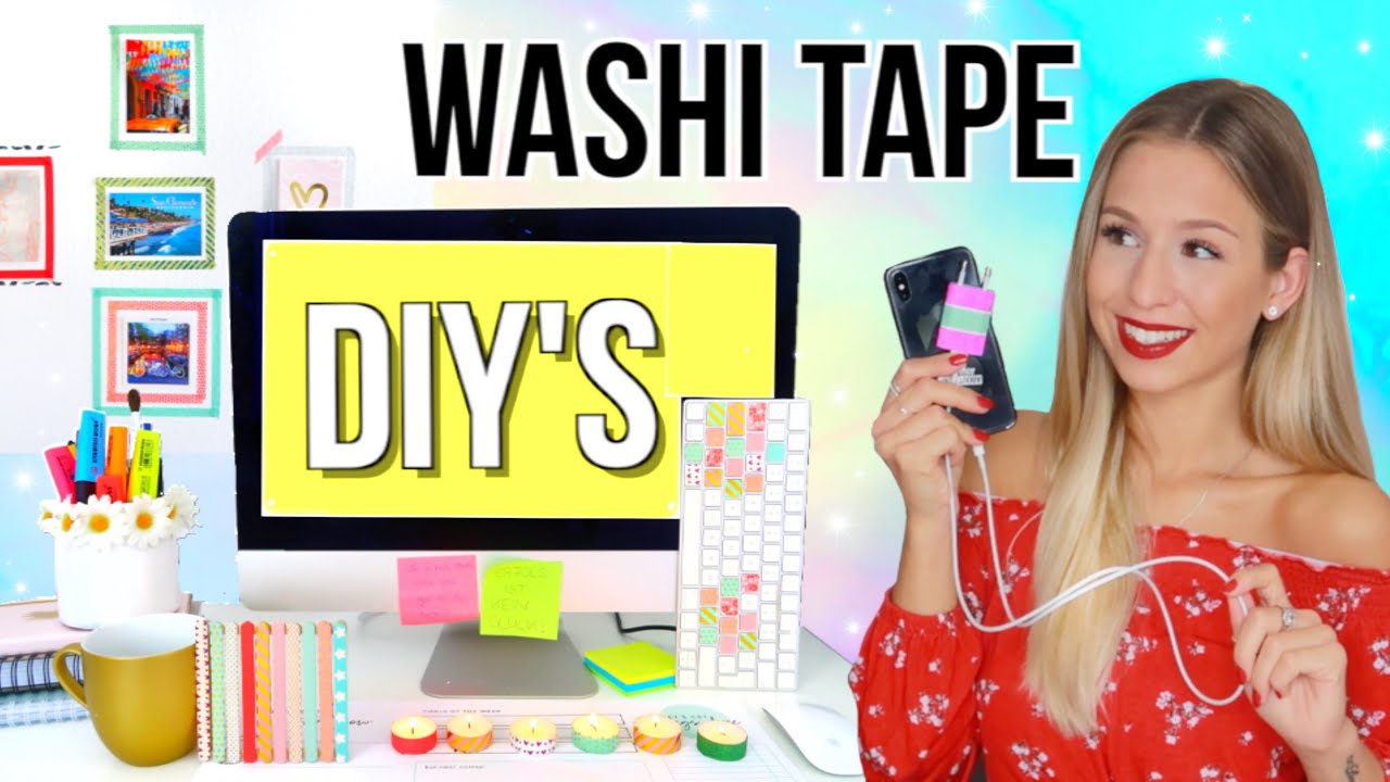 WASHI TAPE IDEEN ✂️ 5 Washi Tape DIYs + HACKS - DIY Deutsch
