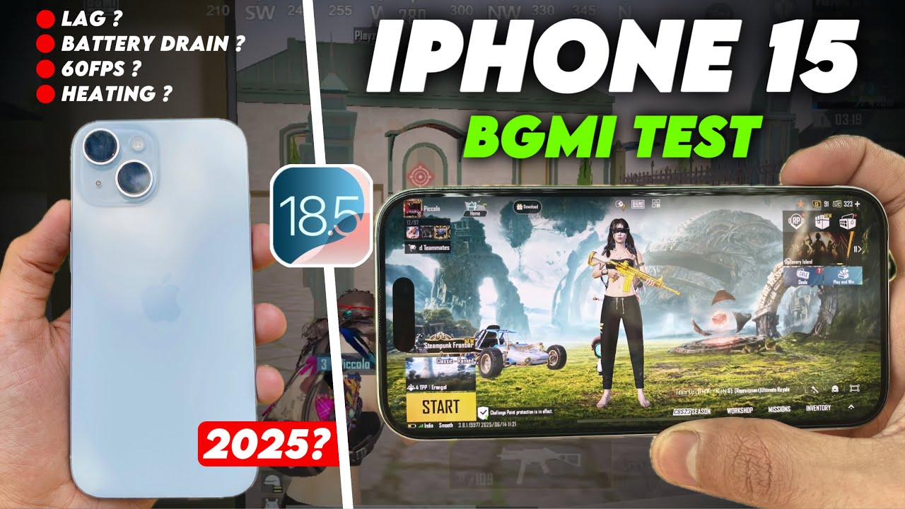 iPhone 15 Bgmi test on iOS 18.5 Lag? 😱 | BGMI Test on iPhone 15 lag in 2025 ?