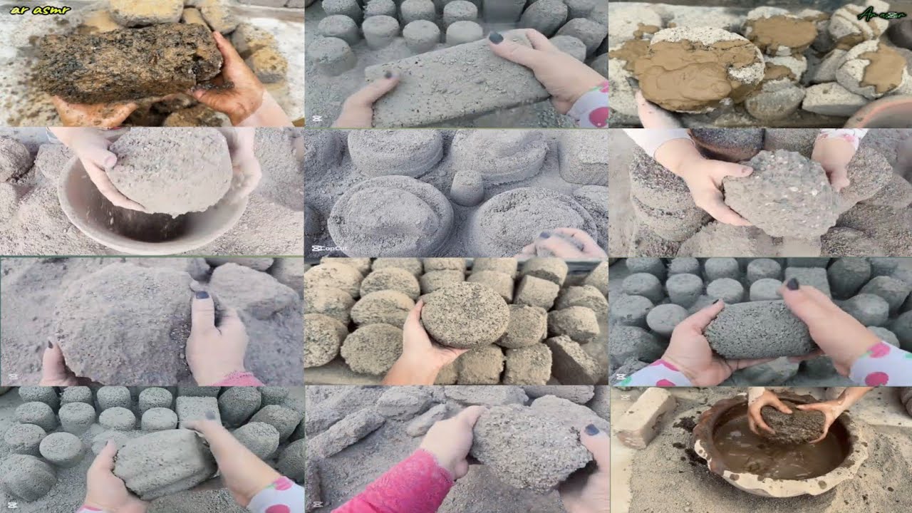 ASMR Edits Non Stop Grey Concrete Texture Crumbling Compilation🥰||Crunchy & Crispy Texture Crumbles✨
