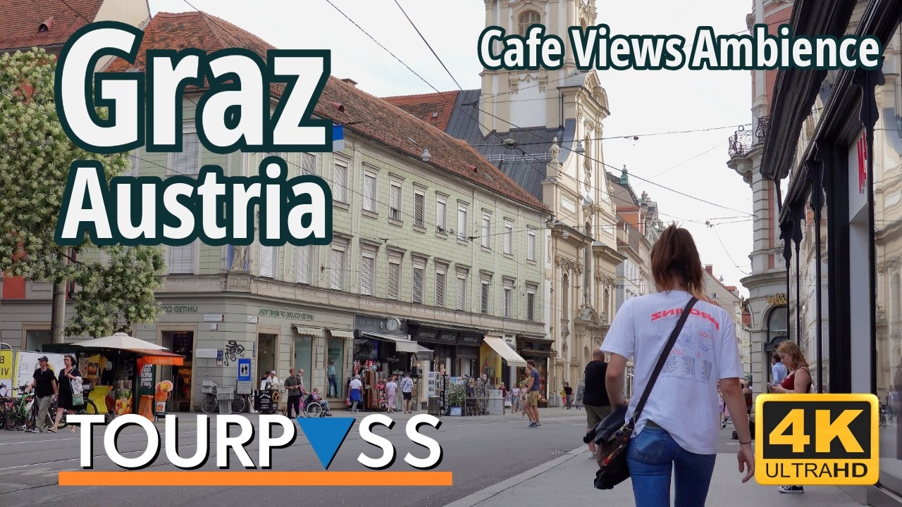 Graz, Austria 🇦🇹 Herrengasse Cafe Ambience | Relaxing City Sounds 4K