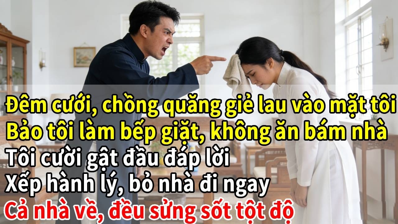 Đêm cưới, chồng quăng giẻ lau vào mặt tôi Bảo tôi làm bếp giặt, không ăn bám nhà...