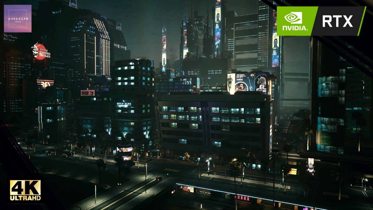 Sunset/Night Metro Train Ride in Cyberpunk 2077 [ 4K Ultra Max Settings - First Person View ]