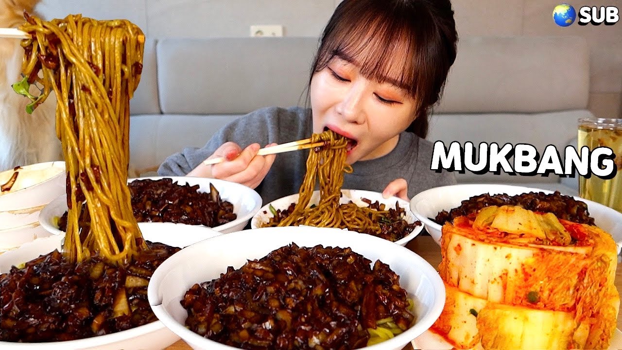 고기 가득 들어간 촉촉한 유니짜장면 5그릇 새콤한 김치와 함께 배터지게 먹방!!❤ 5 bowls of jjajangmyeon, Kimchi MUKBANG