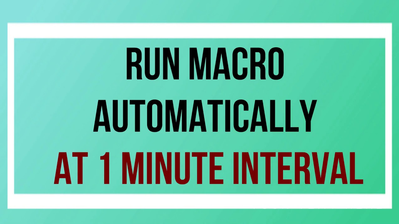 Запланируйте автоматический запуск макроса Excel в определенное время