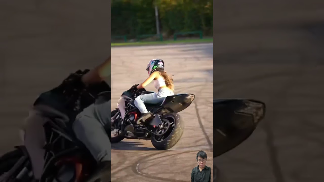 Sarah lezito showing her bike skill🤗 #motorcycle #trending #biker #bikeride #shorts @lezitow