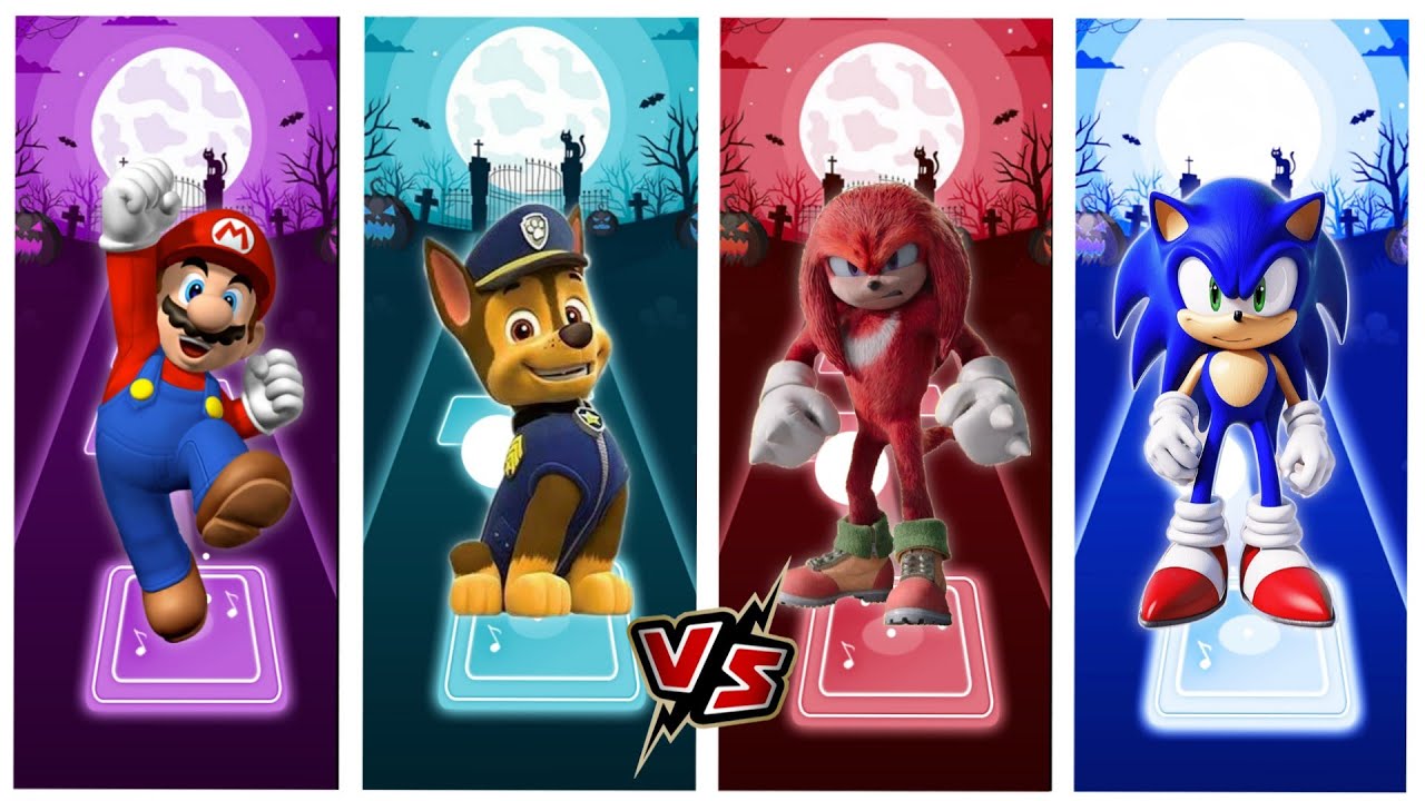 Tiles hop game, Sonic vs Paw Patrol  vs Mario # Part 2.