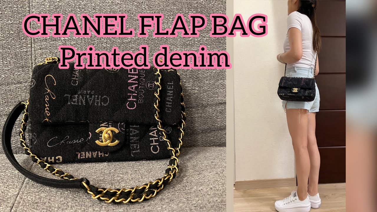 2022 CHANEL FLAP BAG in PRINTED DENIM ❤️ reveal / what fits inside / modshots!