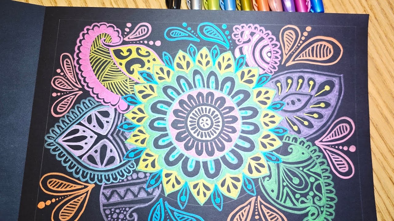 Creative colors on Black 🖤 #arttutorial #zen