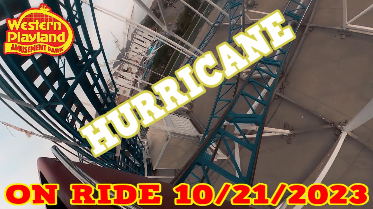 Hurricane On Ride Front Row | Western Playland Amusement Park 10/21/2023