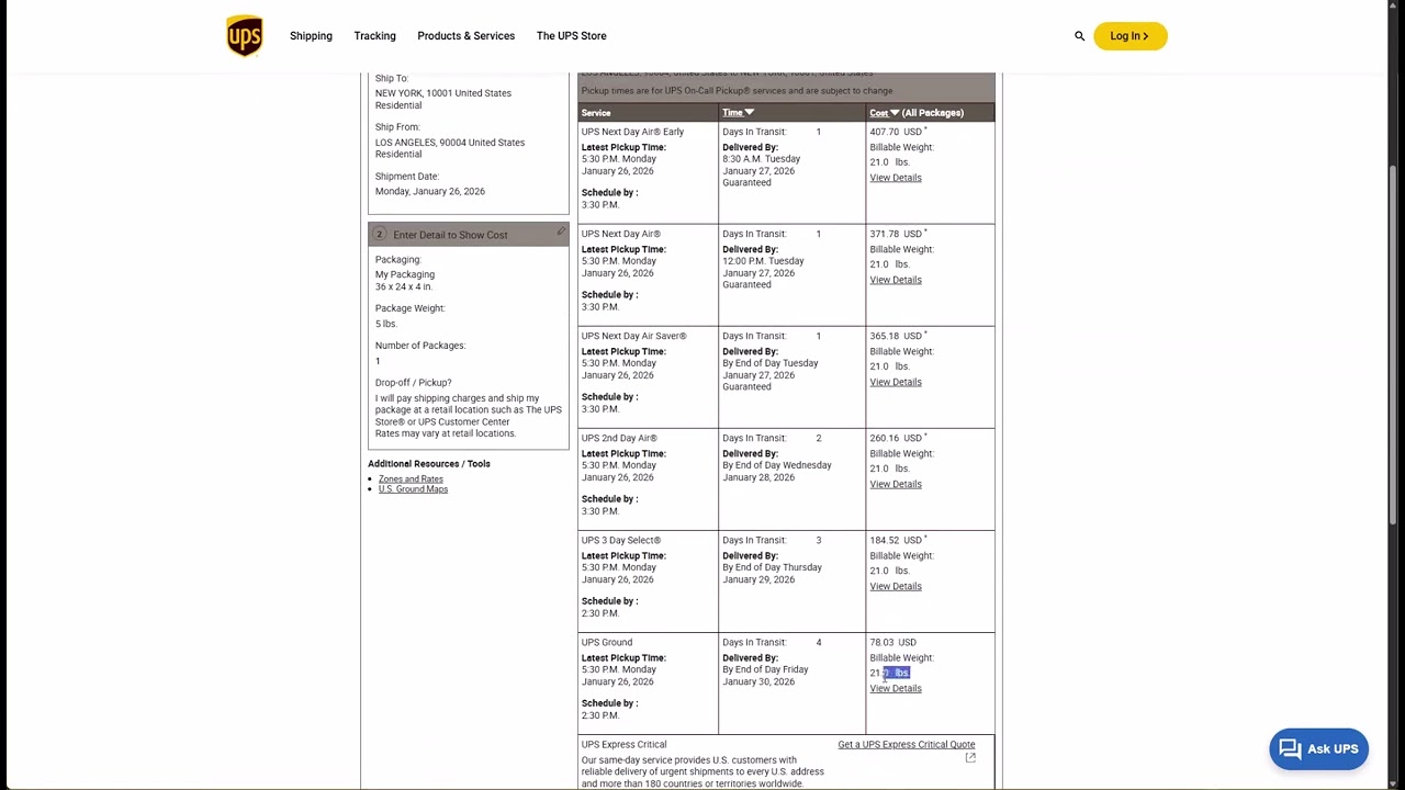 What is UPS Dimensional Weight, and how to get accurate shipping rate in Wix with Package Management