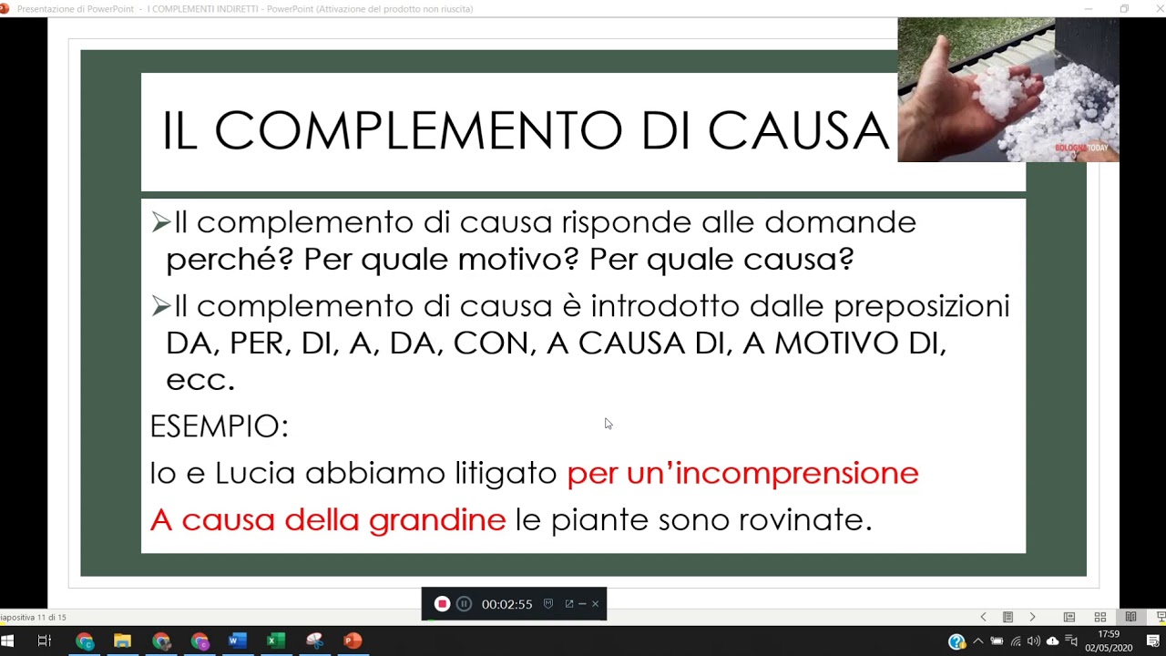 complementi causa, fine, mezzo e modo