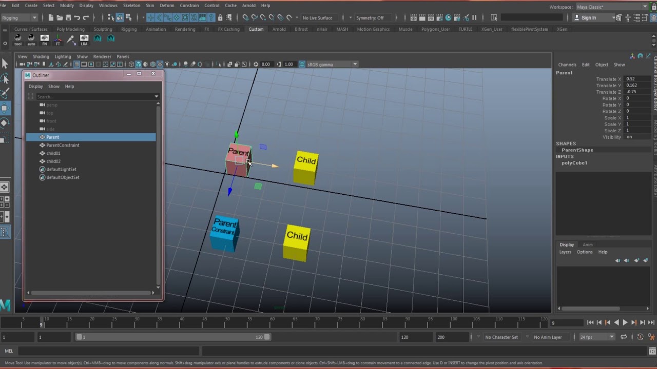 BasicRigging/ parentVSConstraint