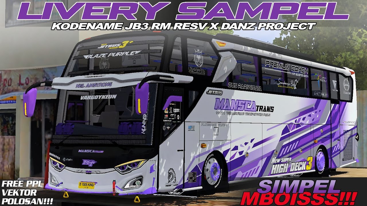 Livery sampel Kodename jb3 RESV x Danz project || free Polosan vektor dan PPL ‼️ Bussid v.4.2