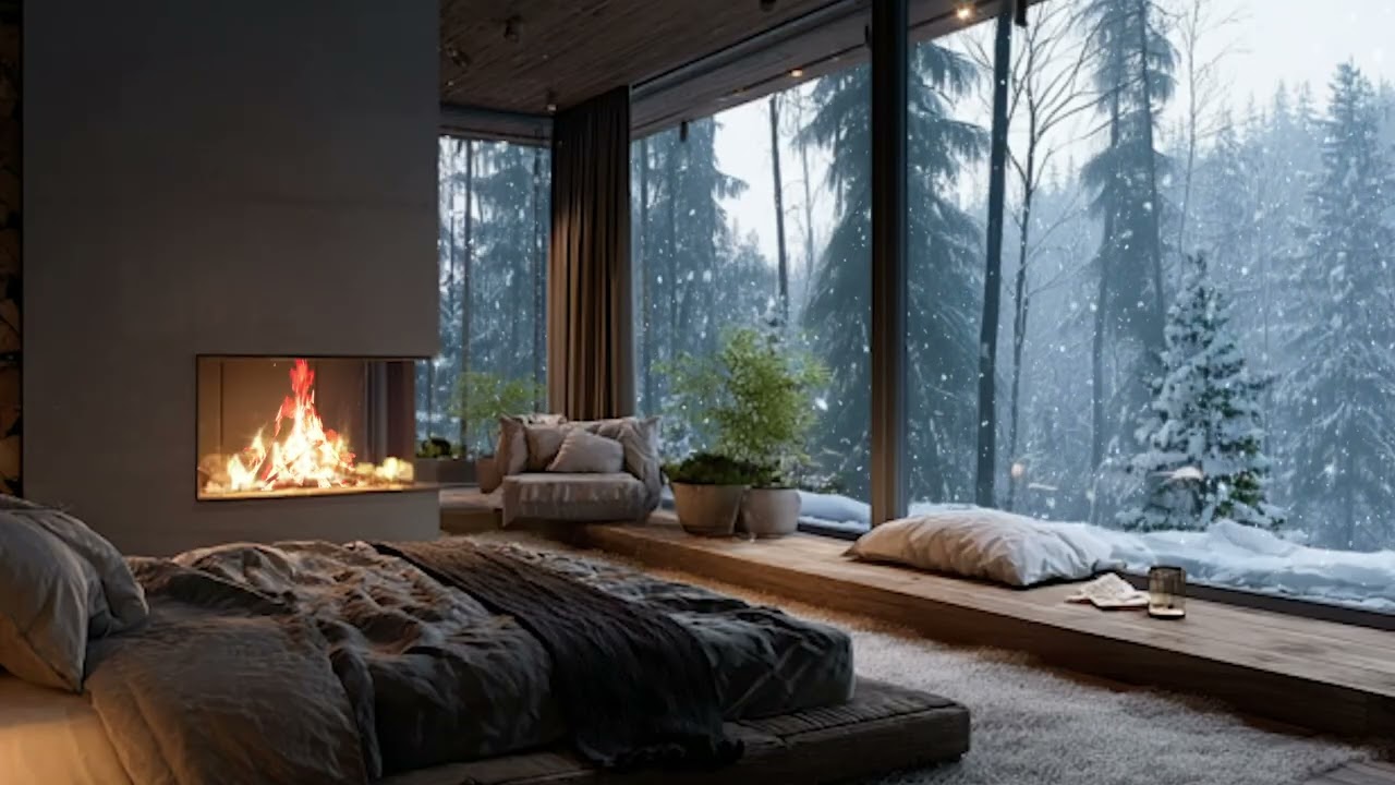 Warm Fireplace Piano 🔥🎹 | Cozy Night Ambience for Deep Sleep, Focus, Relaxation & Healing Energy