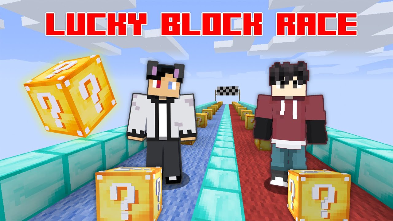 Wetzkie Vs Raizu Playing A LUCKY BLOCK RACE in Minecraft!