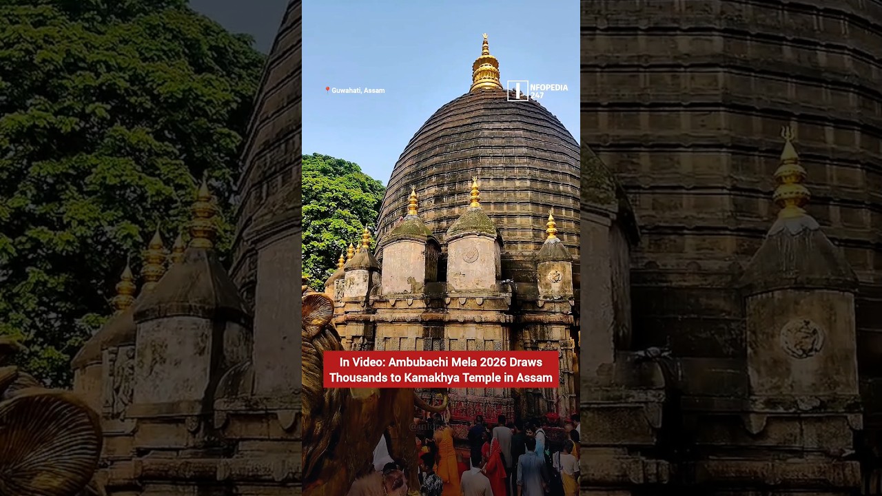 Ambubachi Mela 2026 Begins at Kamakhya Temple, Assam, Lakhs of Devotees Arrive #shorts #infopedia247