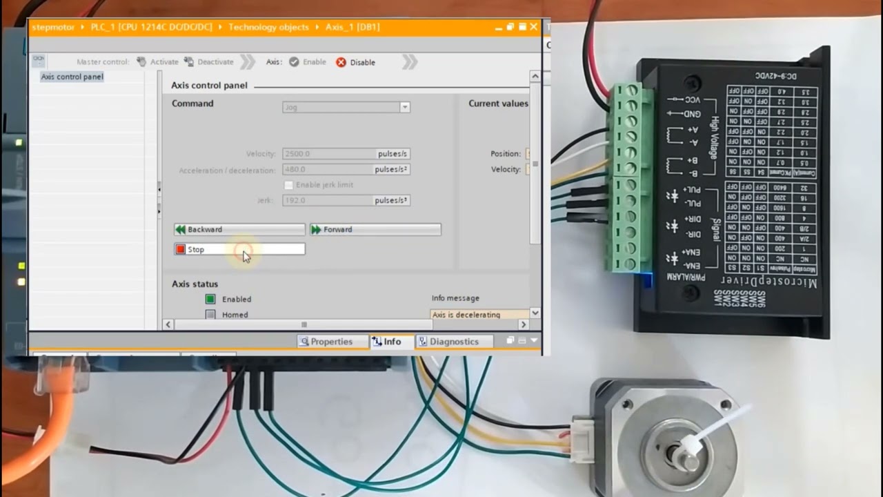 PLC S71200 + TB6600+ nema 17