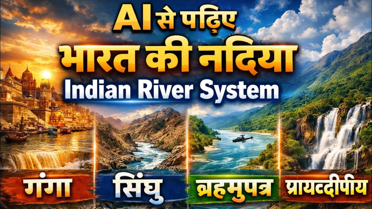 👉AI से पढ़िए भारत की नदियां | Indus,Ganga, Brahmaputra | Complete Indian River System |भारत की नदिया