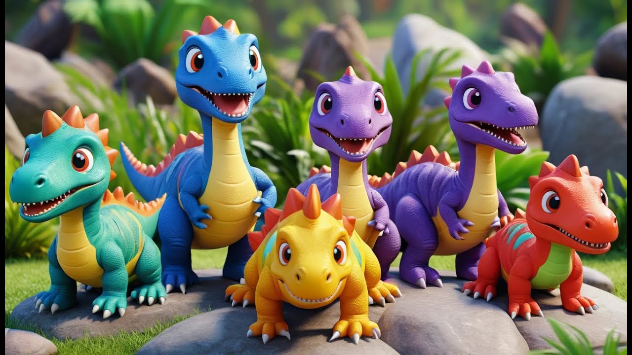 Vijf Kleine Speelgoeddinosaurussen Brullen | Dino Liedje & Kinderliedjes