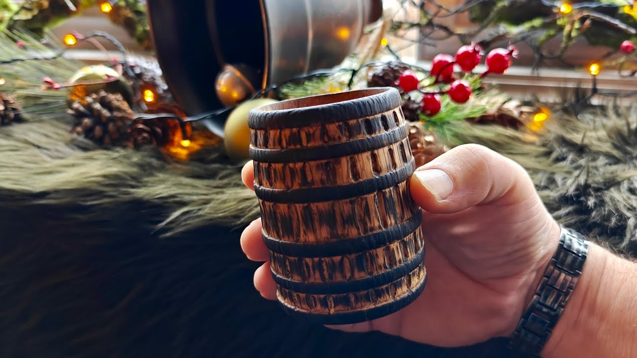 Woodturning - A whisky barrel, easy and fun 🥃😋