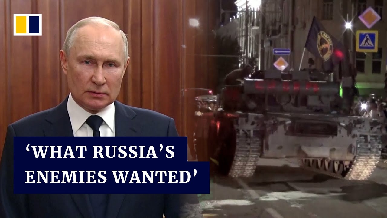 Putin calls Wagner revolt a betrayal as militia group leader denies mobilisation was coup attempt