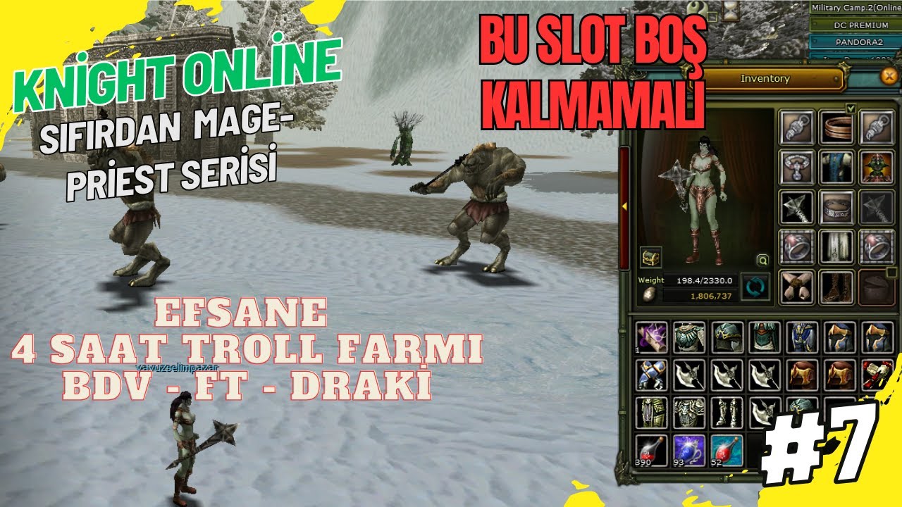 SIFIRDAN PRİEST TROLL FARMI BU SLOT NASIL BOŞ KNİGHT ONLİNE- B7 #knight #knightonline #knightfarm