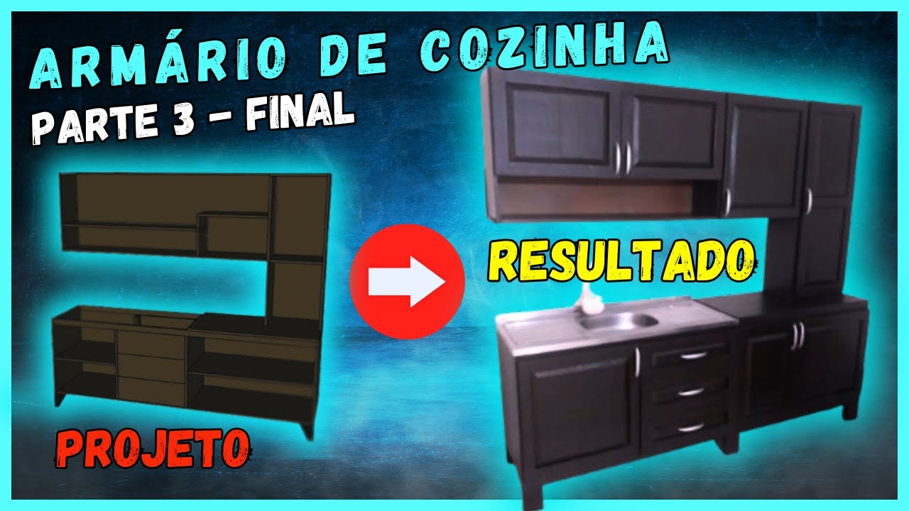 Como eu fiz um Armario de cozinha parte 3 - final - Kitchen cabinet part 3 #woodworking #marcenaria