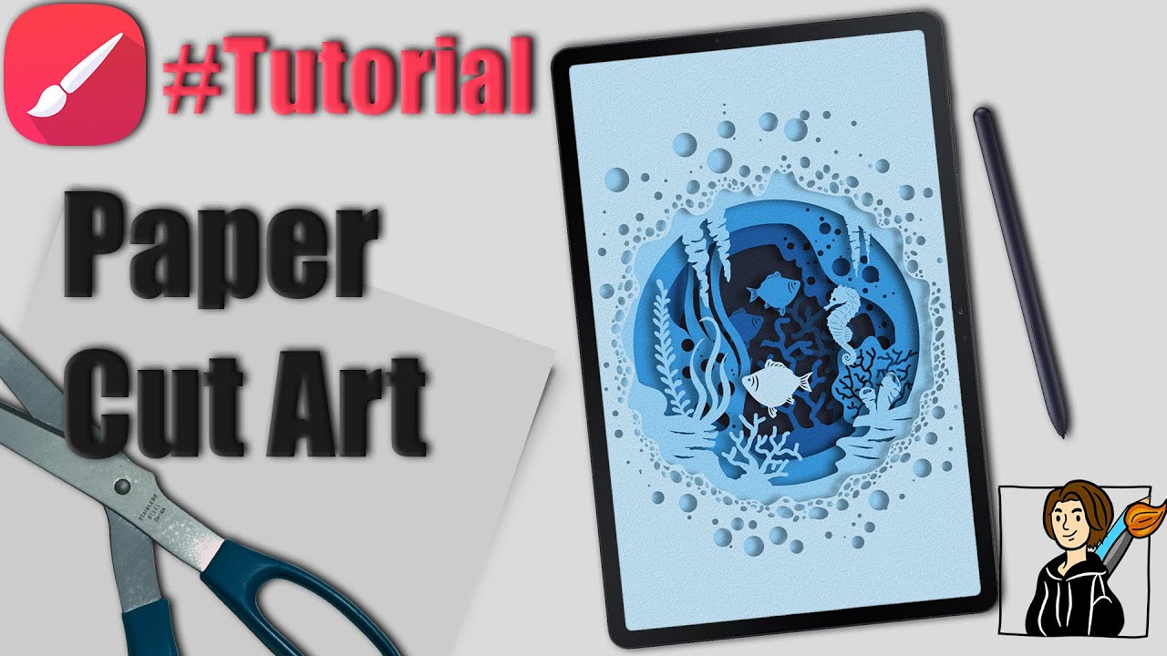 Deep Blue sea | Paper Cut Art | Infinite Painter | for Beginners | full tutorial