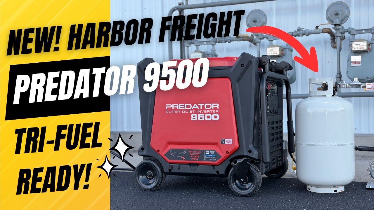 НАКОНЕЦ-ТО!! Новый трехтопливный инверторный генератор Harbor Freight Predator 9500 с пропаном и ...