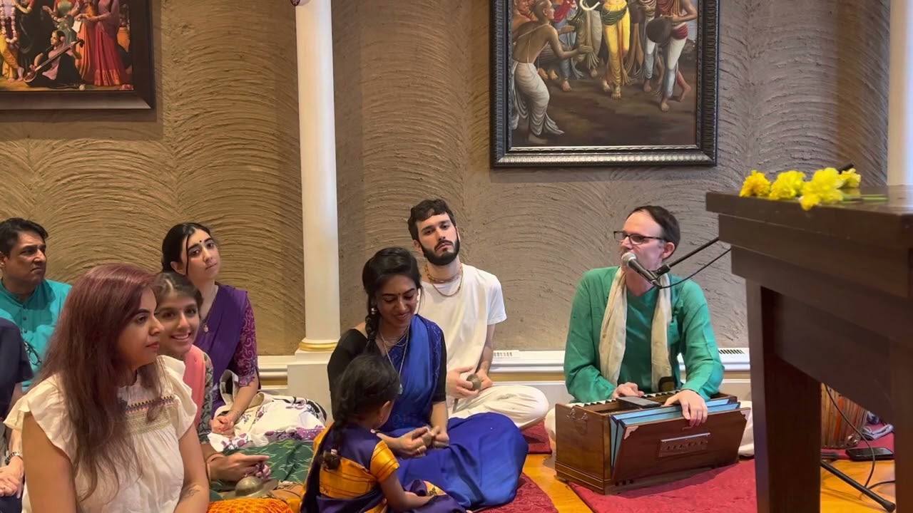 Sri Prahlada singing “Radhe Jaya Jaya Madhava dayite”