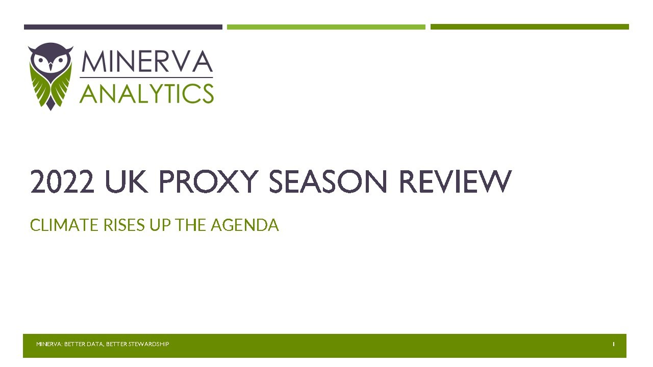 2022 UK proxy season - Climate rises up the agenda?