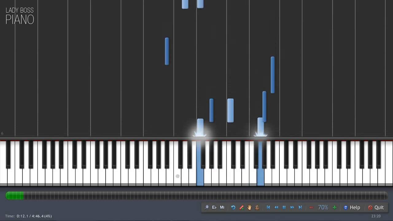 Mad World - Gary Jules Piano Tutorial by Lady Boss (Synthesia 100% - 70% speed)