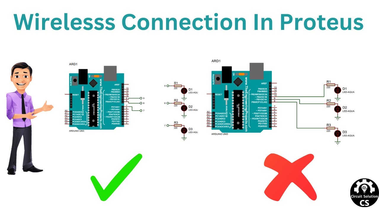 how to make wireless connection || wireless connection in Proteus