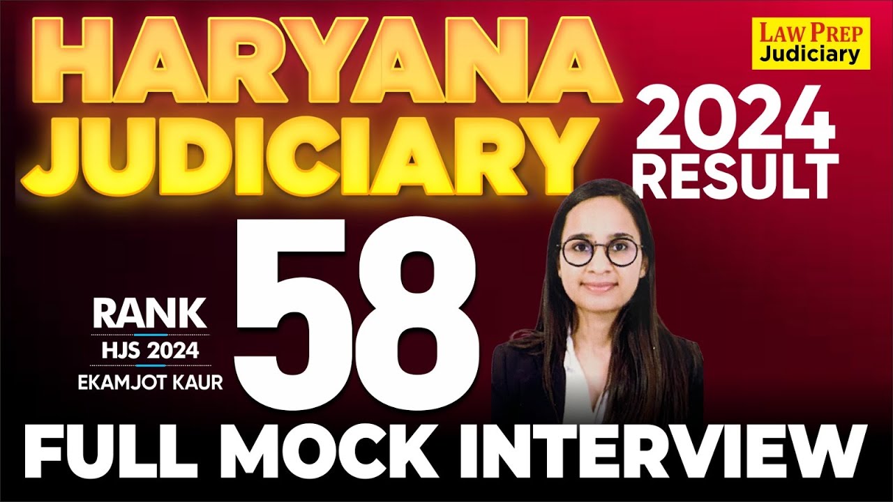 Haryana Judiciary Full Mock Interview | Ekamjot Kaur | Rank 58 | Haryana Judiciary Result Out