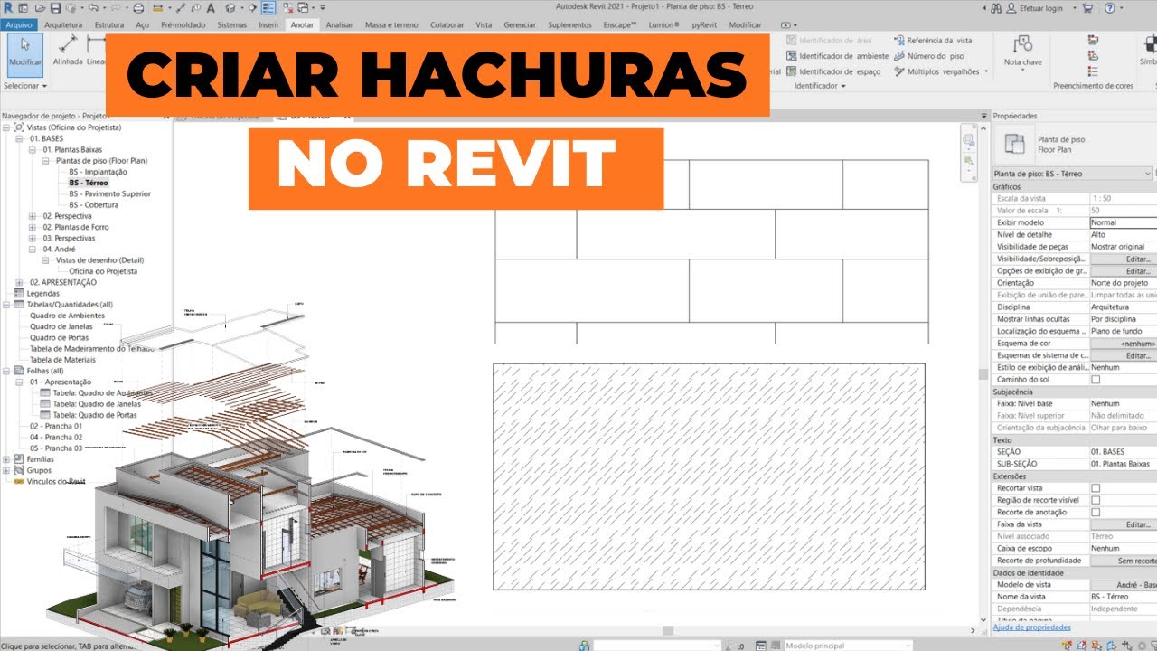 Como Criar Hachuras no Revit