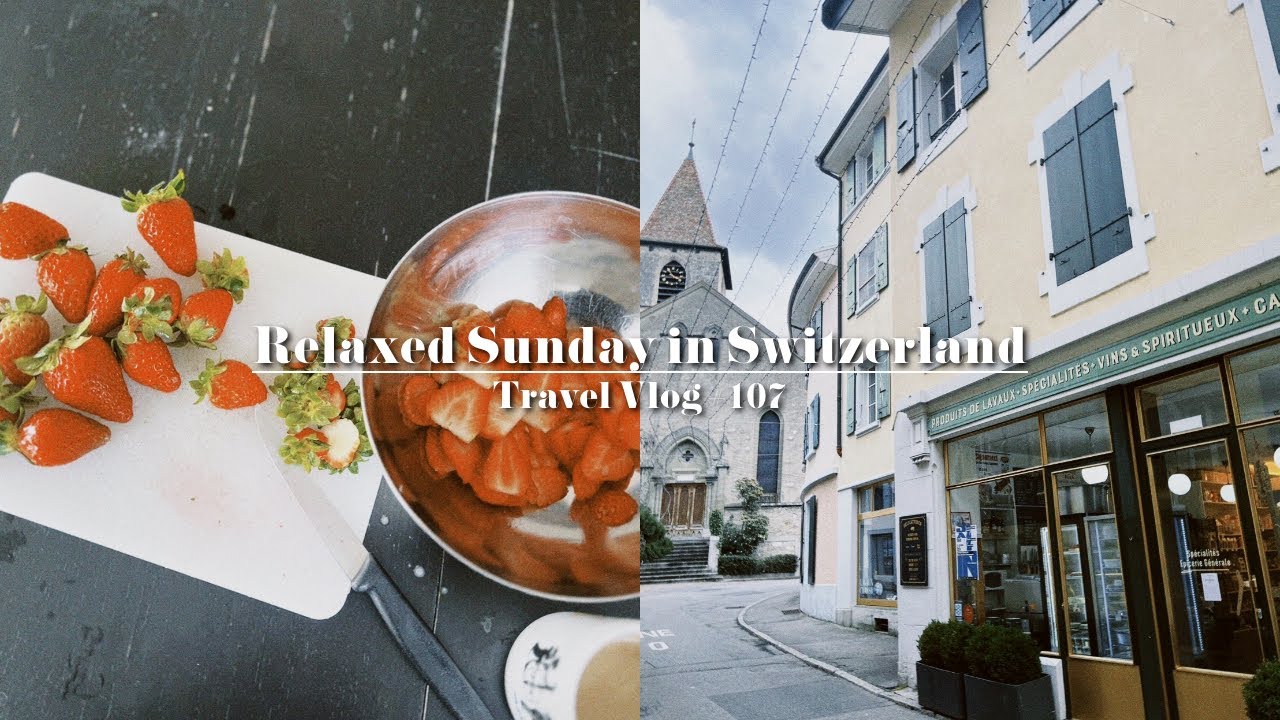 スイス　サンデーブランチ | 小さな可愛い町をお散歩 | 春を待つ穏やかな日曜日 | クレープでお誕生日会　【Travel Vlog #107】