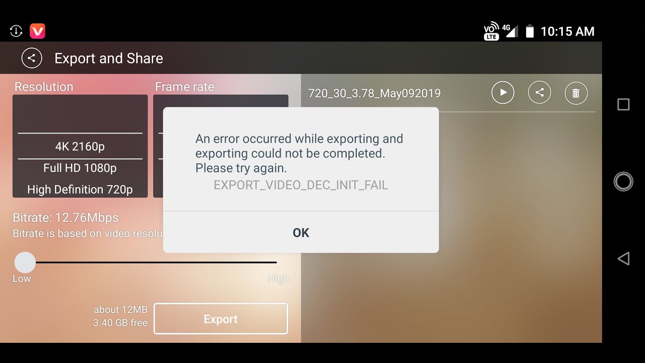 KINE MASTER EXPORT ERROR FIXED
